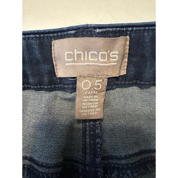 Chico's Women's Capri Denim Jeans Blue Sz 0.5 US 6 Stretch Pockets - Picture 5 of 6